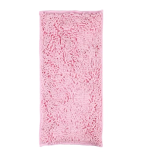 LanYunUmi Pink Rugs for Bathroom Slip-Resistant Shag Chenille Bath Rugs Mat Extra Soft and Absorbent Bath Rug for Shower Room Machine-Washable Fast Dry (Pink, 20"x47") - color: Pink, size: 20"x47"