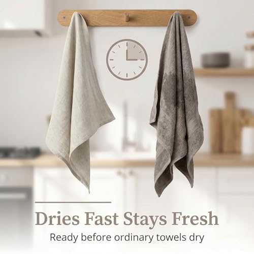 Pure Linen Flax Washcloths – 4-Pack Natural Dish Towels Set – Linen Tea Towel Cloth Napkins – Small Hand Towels for Kitchen – Durable, Lint-Resistant, Highly Absorbent