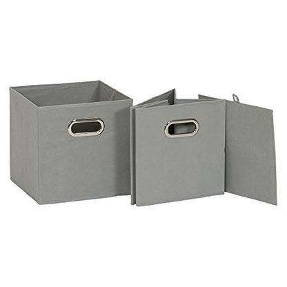 Household Essentials 84-1 Foldable Fabric Storage Bins Set of 6 Cubby Cubes with Handles Gray (Pack of 6) - color: Gray, size: 11” L x 11” W x 11” H (Pack of 6)