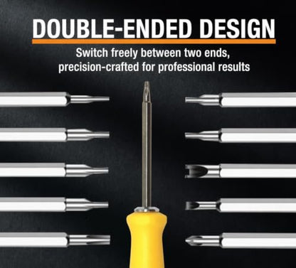 13 in 1 Screwdriver Set, Magnetic Multitool Screwdriver Tool All in One, DIY Multi Bit Magnetic Drive Set with Detachable Handle, Portable Compact Repair Tool Kit for Furniture Computer Bicycle - size: 13-in-1