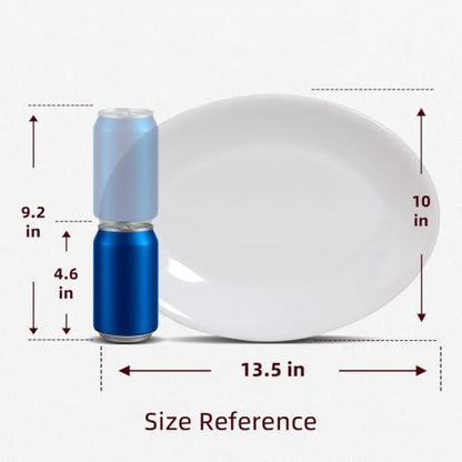 Restaurant Value, Stoneware Coupe Shape Oval Platter 13.5" x 10", Bright White, Case of 12 - color: Bright White, size: Oval Platter 13.5" x 10"