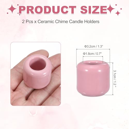 uxcell 2 Pcs Ceramic Chime Candle Holders, Small Ceramic Candle Holders for Birthday Parties Dinners Weddings Table Centerpiece Gatherings Anniversaries Occasions, Pink - color: Pink