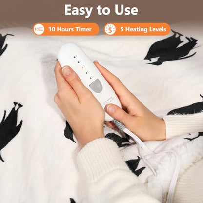 Heated Blanket Twin Electric Blanket Cute Penguin Print 62"x84" for Winter - color: Penguin Print, size: Twin 62" x 84"