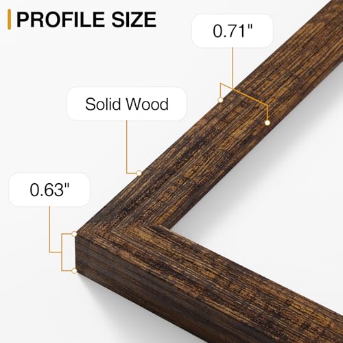 Vittanly Solid Wood 8x10 Picture Frames Set of 4, Dark Brown | 5x7 Picture Frame with Mat, Gallery Wall Frame Set, 8 x 10 Frame for Wall & Tabletop Display, Family, Pet, Christmas - color: Dark Brown, size: 8x10