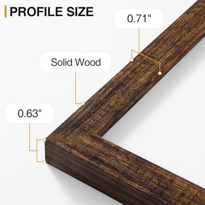 Vittanly Solid Wood 8x10 Picture Frames Set of 4, Dark Brown | 5x7 Picture Frame with Mat, Gallery Wall Frame Set, 8 x 10 Frame for Wall & Tabletop Display, Family, Pet, Christmas - color: Dark Brown, size: 8x10