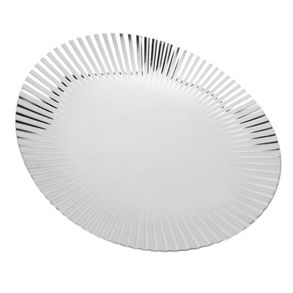Dpofirs Stainless Steel Serving Platter, Decorative Metal Tray for Snack Fruit Dessert, Elegant Home Decor for Wedding Party