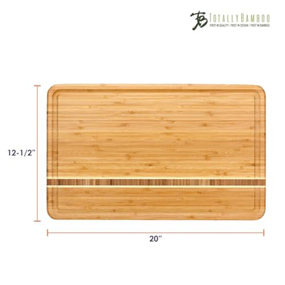 Totally Bamboo Dominica Large Cutting Board with Juice Groove, 20-5/8" x 12-1/2" - size: 20.6"L x 12.5"W