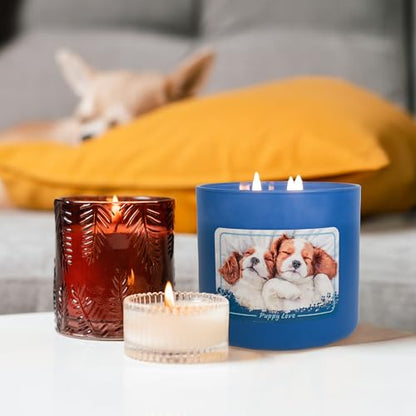 Colonial Candle Puppy Love Scented Jar Candle, 14 oz - Warm & Comforting Home Fragrance, Long-Lasting Burn, Made in The USA - color: Puppy Love