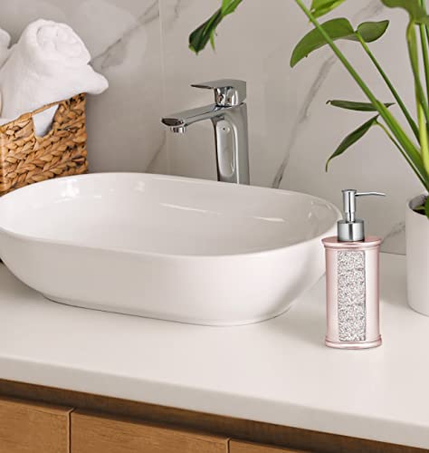 Zahari Home Sinatra Soap Dispenser/Lotion Pump Unique Design Bling Glass Mosaic Décor, Blush - color: Blush