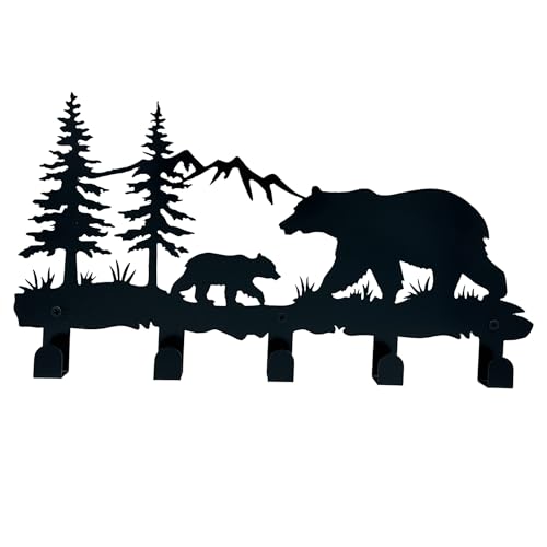 Metal Bear Coat Hooks - Animal Theme Wall Art Decor and Key Holder, Hangers for Clothes, Hat, and Backpack, Home Storage Decor for Entryway, Hallway, Office, Kitchen, and Living Room - color: Bear
