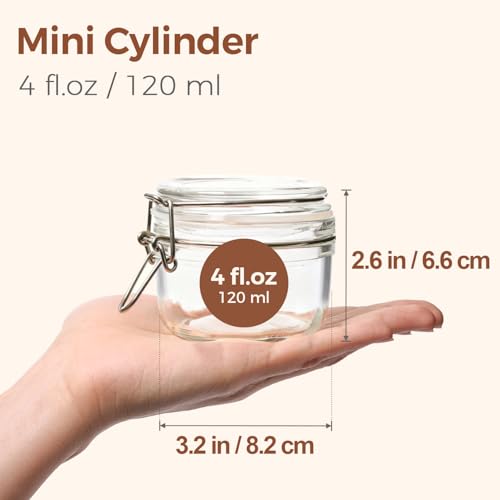 ComSaf Small Mason Glass Jars with Airtight Lids 4 oz 6 Pack Pantry | Herbs honey jam, Spice rack cabinet organization, Kitchen storage, Salt pepper chili, Wedding favors - size: 4oz*6