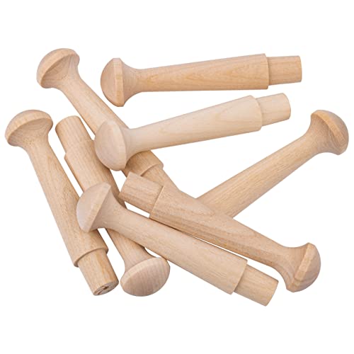 Hardwood Shaker Peg Rack or Wooden Pegs for Hanging | Pack of 10 | Wooden Wall Hooks, Hat or Towel Hook, Hardware for Thing Hanging | UA-33-BWSP - size: 3 1/2" x 7/8"