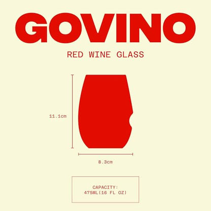 GOVINO Unbreakable Plastic Wine Glasses - Stemless Shatterproof Tritan Glassware, Fancy Cups That Look Like Glass, 16oz, Set of 2 - size: 2 Count (16 oz)