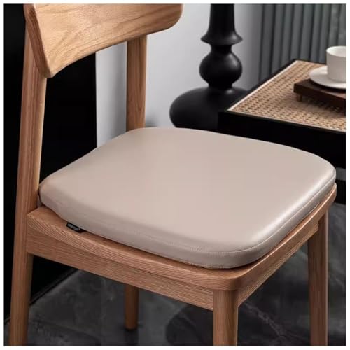 High-Grade Dining Chair Cushion, Leather Seat Cushion, 4cm Memory Foam U-Shaped Chair Pad Waterproof Non-Slip Chair Cushions with Straps(Color:Beige,Size:43 * 42cm) - color: Beige, size: 43*42cm