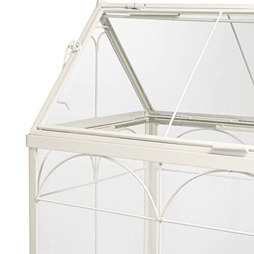 H Potter Freestanding Wardian Case Terrarium, Large | Metal and Glass, Indoor Greenhouse Display Cabinet, Victorian Plant Stand, Gable Roof, 48 Inch Tall - size: Large