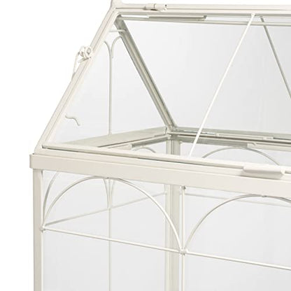 H Potter Freestanding Wardian Case Terrarium, Large | Metal and Glass, Indoor Greenhouse Display Cabinet, Victorian Plant Stand, Gable Roof, 48 Inch Tall - size: Large