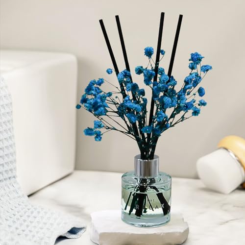 Freesia Reed Diffuser Set, 1.7 oz Scent Diffuser with Dried Flower | for Bathroom Small Place, Last up to 30 Days