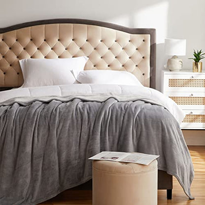 Fleece Blanket King Size Grey Lightweight Super Soft Cozy Luxury Bed Blanket Microfiber - color: Grey, size: King(108"x90")