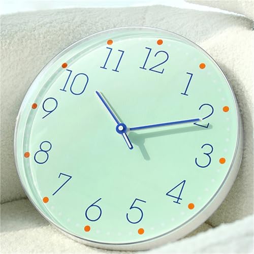 Wall Clocks Minimalist Wall Clock Living Room Home Use Silent Operation Battery Powered(Green) - color: Green