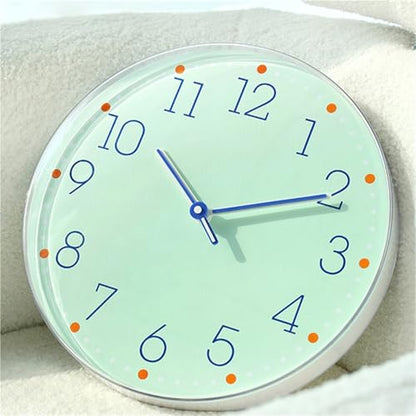 Wall Clocks Minimalist Wall Clock Living Room Home Use Silent Operation Battery Powered(Green) - color: Green