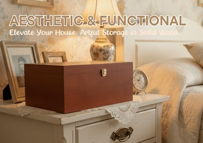 InnoBeta Personalized Keepsake Box, Wooden Storage Boxes, Large Keepsake Boxes with Lid for Memory Treasure, Initial S - color: Initial S