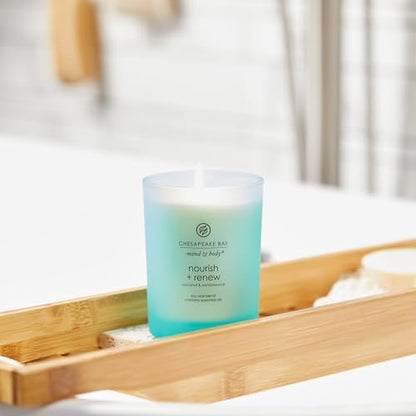 Chesapeake Bay Candle Mind & Body Medium Jar Candle Nourish + Renew (Coconut & Sandalwood) - color: Nourish + Renew, size: 8.8oz
