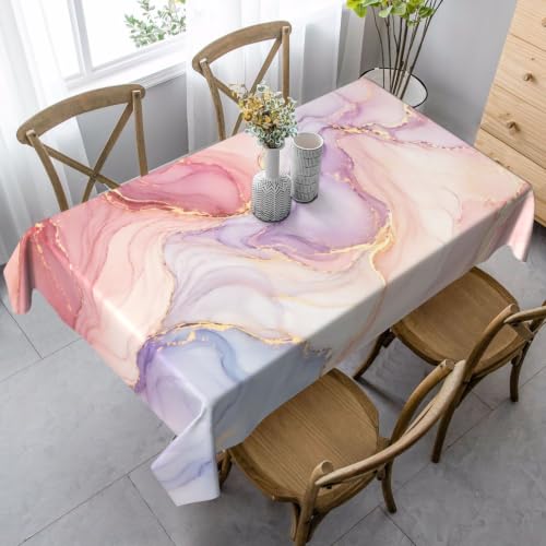 Marble Rectangle Tablecloth Washable Table Cloth 60x90 Inch Table Cover Waterproof for Decoration Kitchen Dining Room - color: Marble