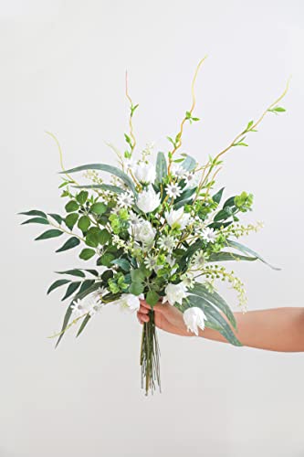 Serra Flora Artificial Greenery Spray Box Set(Pack of 50pcs) with 8 Kinds of DIY Wedding Bouquet Filler Table Centerpieces and Floral Arrangement (Spring Green) - color: Spring Green