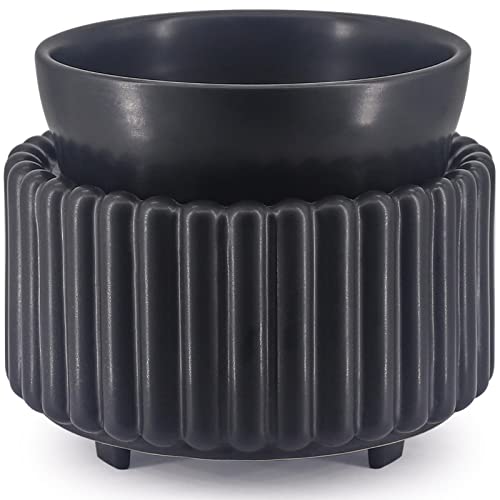 VICTORIA AROMA Ceramic Wax Melt Warmer 3-in-1 Candle Wax Warmer for Scented Wax Melter Electric Fragrance Wax Burner for Home Office Bedroom Gift & Decor… - color: Black