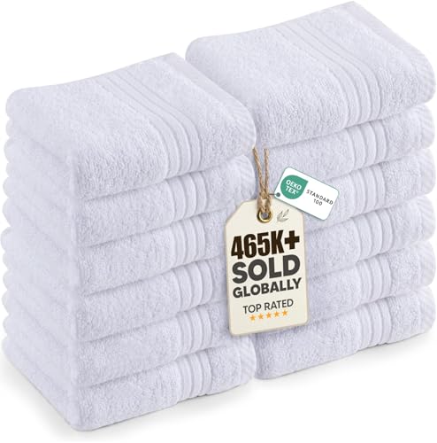 Utopia Towels 12 Pack Premium Wash Cloths, 12x12 in, 100% Cotton, White | Highly Absorbent Soft Feel Lightweight Washcloths - Premium Ring Spun Cotton, Ideal for Bathroom, Spa, Gym & Face - color: White