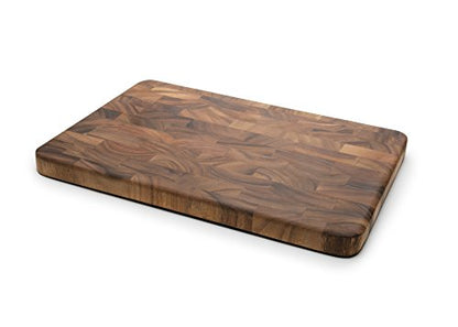 Ironwood Gourmet Large End Grain Prep Station Acacia Wood Cutting Board, 14 x 20-Inch, Brown - size: 20"L x 14"W