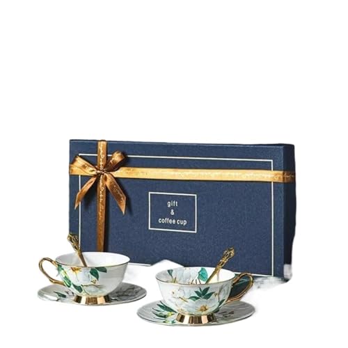 Strictly Bone China Coffee Cup and Saucer Set Ceramic British Afternoon Tea - color: D