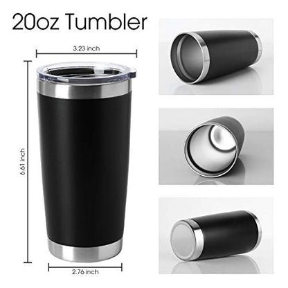 HASLE OUTFITTERS 20oz Tumblers Bulk Stainless Steel Cups with Lid Double Wall Vacuum Insulated Coffee Mugs for Cold & Hot Drinks 1 Pack, Black - color: Black-A, size: 1 Count (Pack of 1)