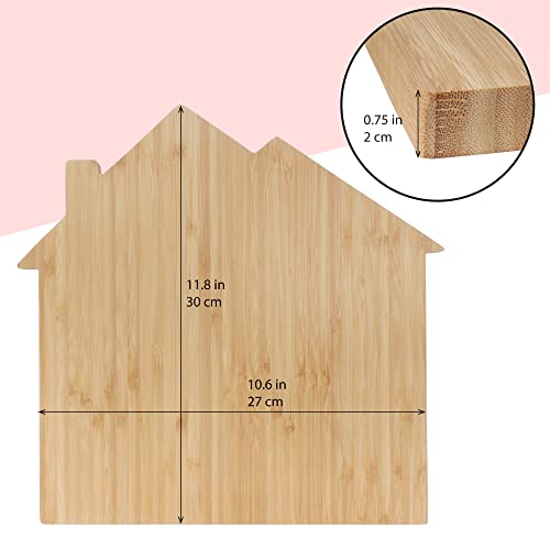 BambooMN House Shaped Bamboo Serving and Cutting Board - 11.75" x 12" x .75" - 1 Piece - size: 11.8"L x 12"W