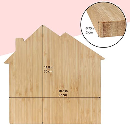 BambooMN House Shaped Bamboo Serving and Cutting Board - 11.75" x 12" x .75" - 1 Piece - size: 11.8"L x 12"W