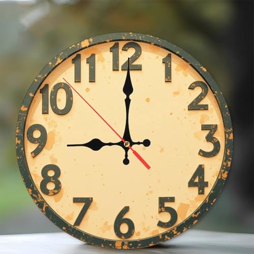 Speckled Beige Minimalist Wooden Wall Clock (25cm×25cm)