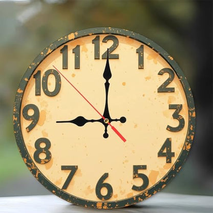 Speckled Beige Minimalist Wooden Wall Clock (25cm×25cm)