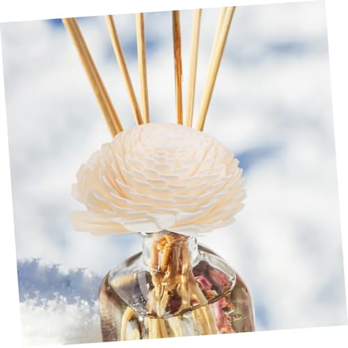 NOLITOY Diffuser Mixed Sola Flowers, Natural Material Cotton Reed Wood Flowers Decorative Refill Wood Diffuser with Rope