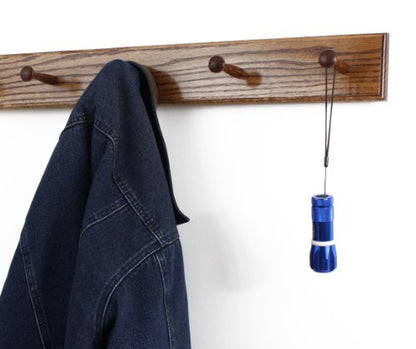 Solid Oak Shaker Peg Rack Made in The USA - Chestnut Stain 41 x 3.5 Inches with 7 Pegs - color: Chestnut, size: 41" x 3.5" with 7 pegs