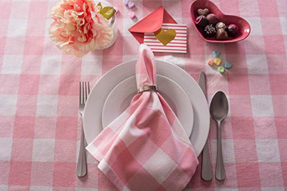 DII Buffalo Check Collection, Classic Farmhouse Cloth Napkin Set, 20x20, Pink & White, 6 Piece - color: Pink & White, size: 20" x 20" (Set of 6)