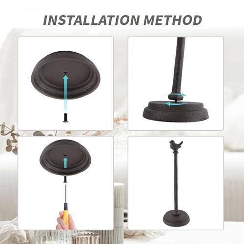 13.05" Black Iron Bird Paper Towel Holder for Toilet | Cast Iron,for Kitchen Paper,for home,for Bathroom,for Work Countertops
