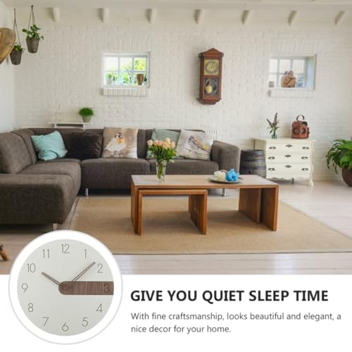 STAHAD Minimalist Wooden Wall Clock Silent Hanging Clock for Living Room and Study Easy to Read Medium Density Fiberboard Wall Decor Without Battery