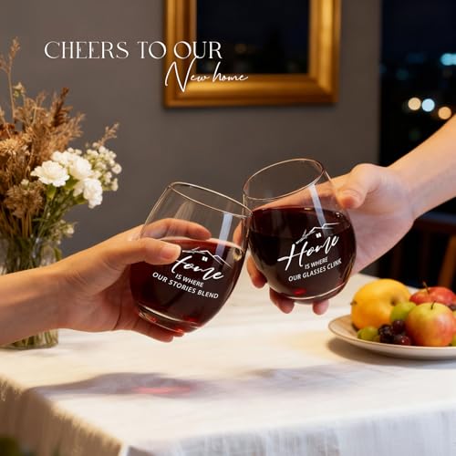 AW BRIDAL House Warming Gifts New Home Wine Glasses and Decanter Set, 2026 Closing Gifts for Home Buyers and Homeowner, New Apartment Gift Basket for Women Friend, First House Gift for Couple Newlywed - style: Wine Decanter-New Home
