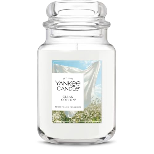 Yankee Candle Clean Cotton Scented Candle, 22oz Large Jar with up to 150 Hour Burn Time, Giftable, Birthdays - color: Clean Cotton, size: 22 oz