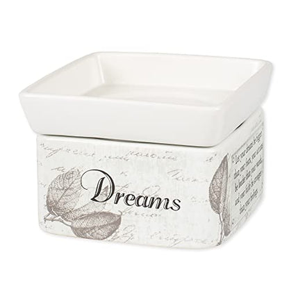 Elanze Designs Dream Actions Faith Stronger Stoneware Electric 2 in 1 Jar Candle and Wax Tart Oil Warmer - size: Medium 2-in-1