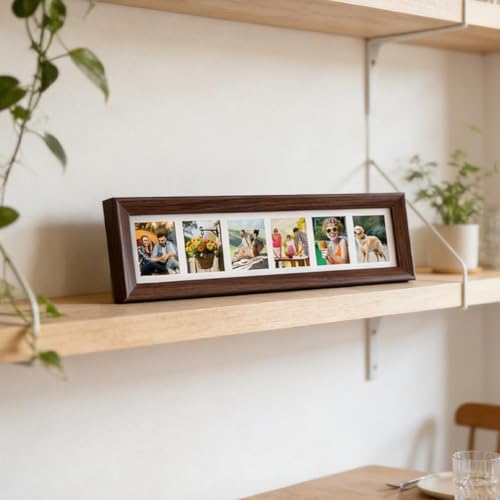 4x12 Wood Picture Frames, Long Rectangle Picture Frame for Wall,Mini Collage Pictures Frames for Wall and Tabletop Display,Graduate Gift Collage Frame - color: B