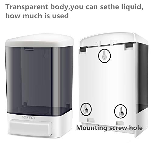 Manual Soap Dispenser Kitchen Bathroom 33.8oz/1000ml Wall Mounted Hand Commercial Soap Dispenser for Liquid Containers Shampoo Gel Chamber Plastic (Black) - size: 1 pack (Manual 1000ml/33oz)