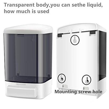 Manual Soap Dispenser Kitchen Bathroom 33.8oz/1000ml Wall Mounted Hand Commercial Soap Dispenser for Liquid Containers Shampoo Gel Chamber Plastic (Black) - size: 1 pack (Manual 1000ml/33oz)