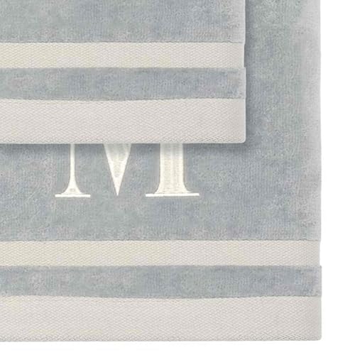 Avanti Linens - Towel Set, Soft & Absorbent Cotton, Embroidered Bathroom Decor, Set of 5 (Monogram Collection, Initial M) - style: M