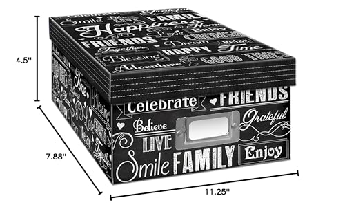 Pioneer Photo Albums B-1BW/CHLKH Chalkboard Happiness Design Photo Storage Box - color: Chalkboad Happiness Design, size: Pack of 1